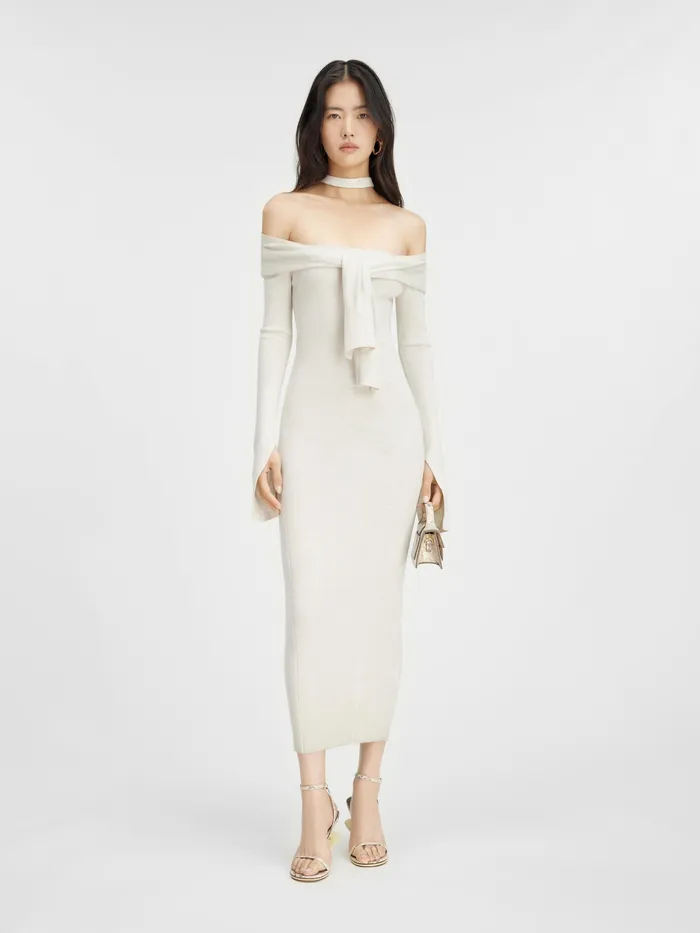 JACQUEMUS Dresses and Skirts Faux Cardigan Dress Ivory 8211 Women