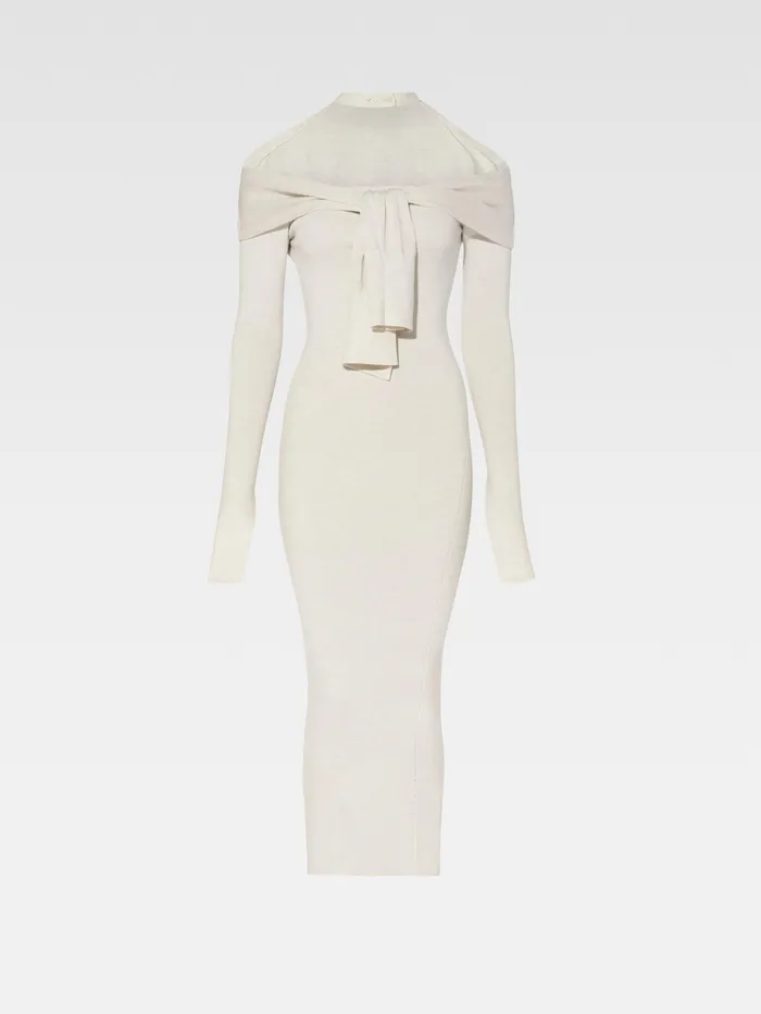 JACQUEMUS Dresses and Skirts Faux Cardigan Dress Ivory 8211 Women