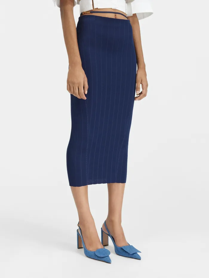 JACQUEMUS Dresses and Skirts Knit Midi Skirt Dark Navy 8211 Women
