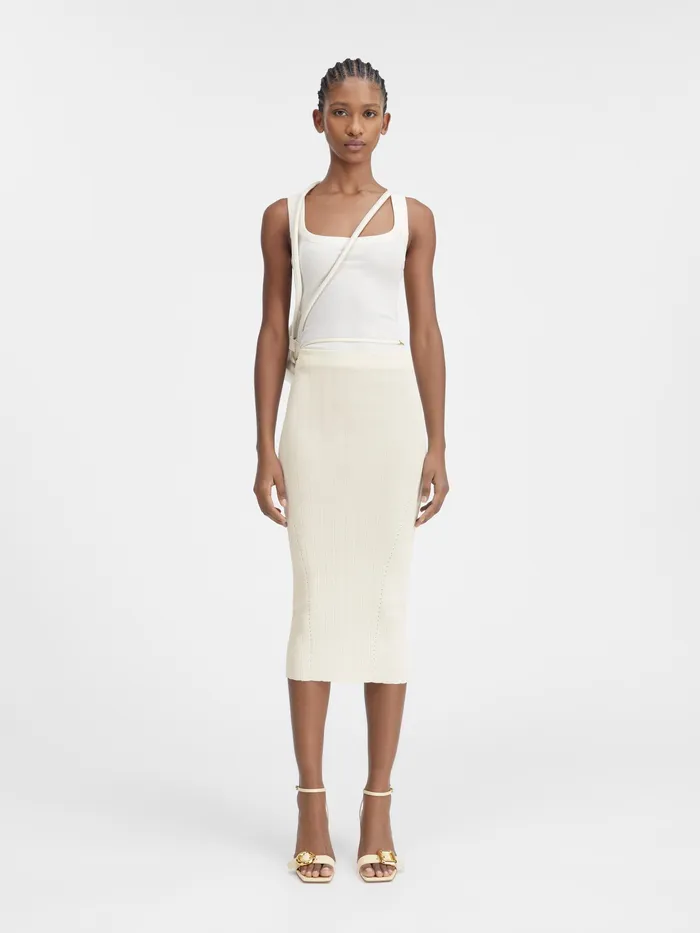 JACQUEMUS Dresses and Skirts Knit Midi Skirt Offwhite 8211 Women