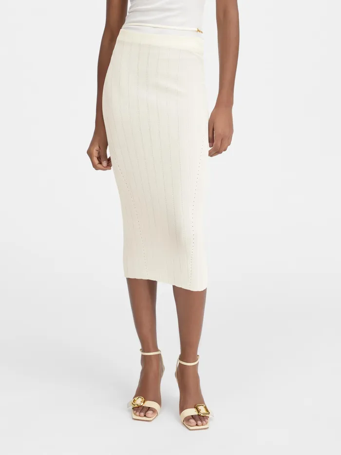 JACQUEMUS Dresses and Skirts Knit Midi Skirt Offwhite 8211 Women