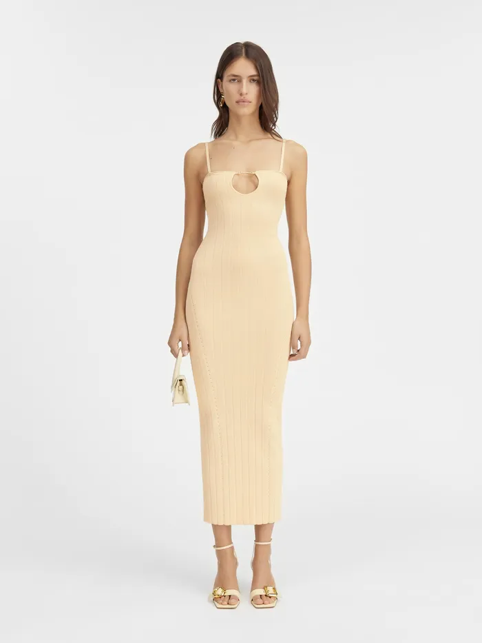 JACQUEMUS Dresses and Skirts Knitted Lingerie Dress Light Ivory 8211 Women