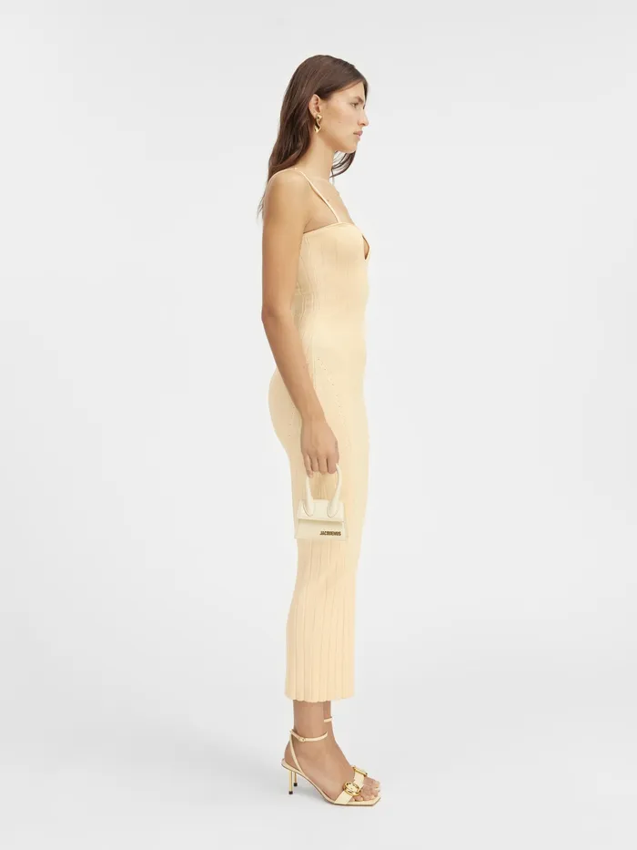 JACQUEMUS Dresses and Skirts Knitted Lingerie Dress Light Ivory 8211 Women
