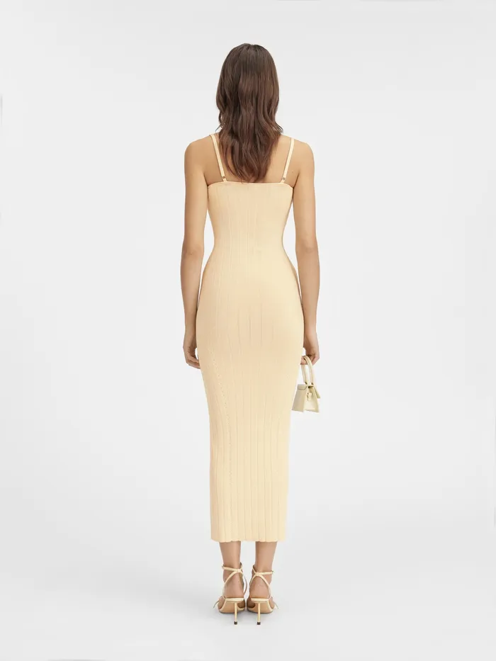 JACQUEMUS Dresses and Skirts Knitted Lingerie Dress Light Ivory 8211 Women