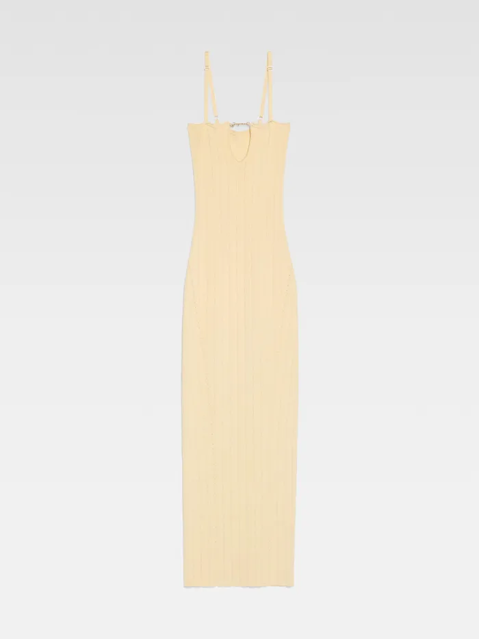 JACQUEMUS Dresses and Skirts Knitted Lingerie Dress Light Ivory 8211 Women