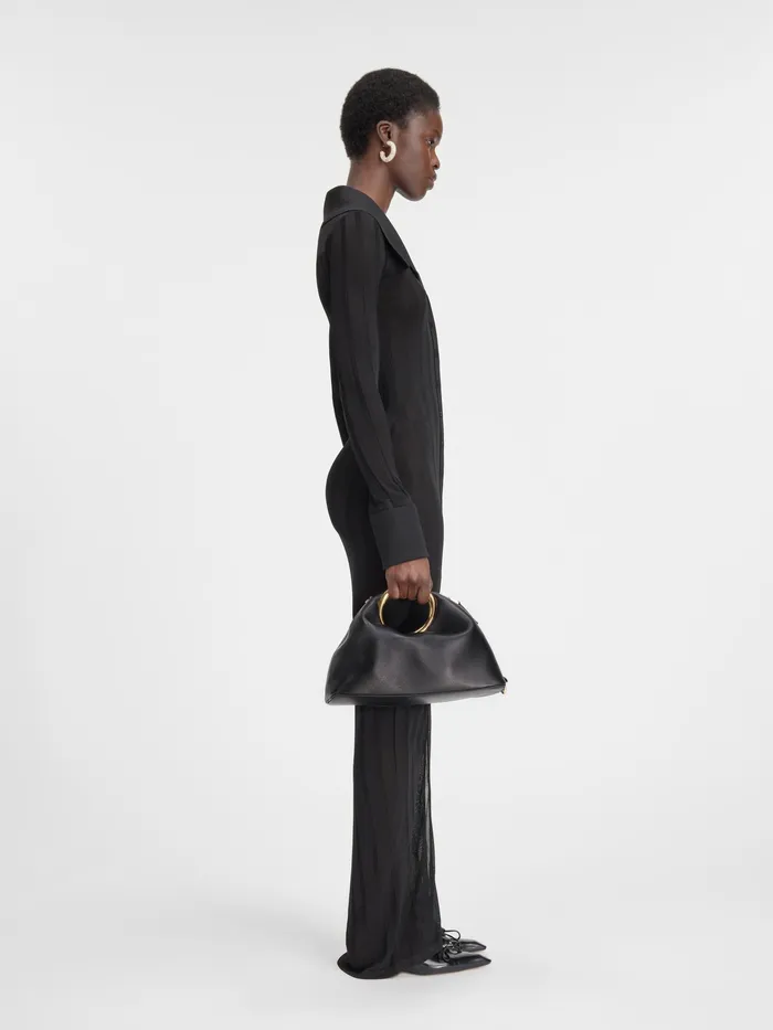 JACQUEMUS Dresses and Skirts Knitted Long Shirt Dress Black 8211 Women