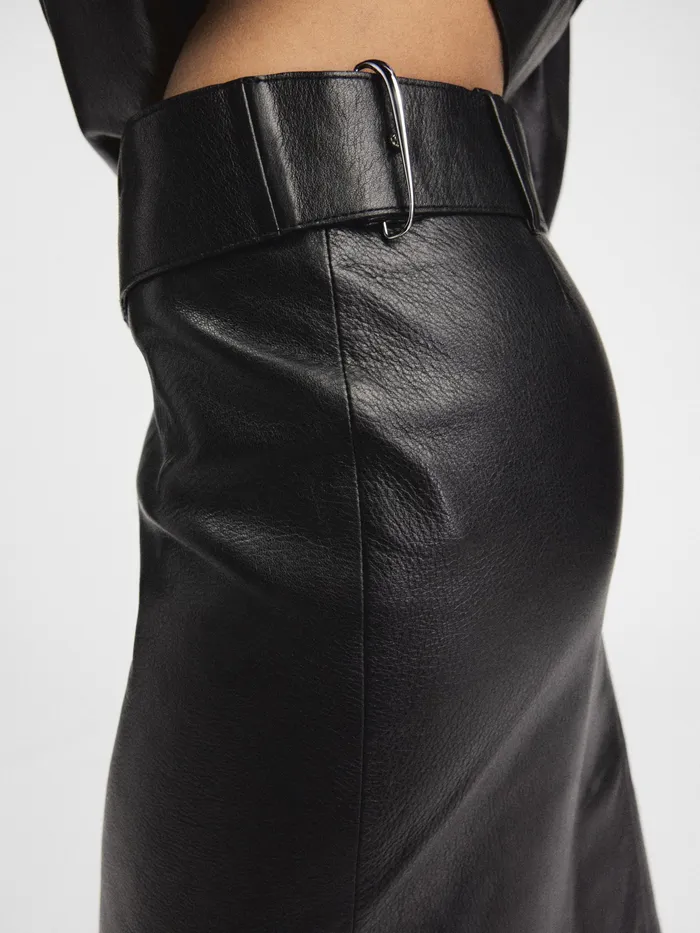 JACQUEMUS Dresses and Skirts Leather Asymmetric Skirt Black 8211 Women