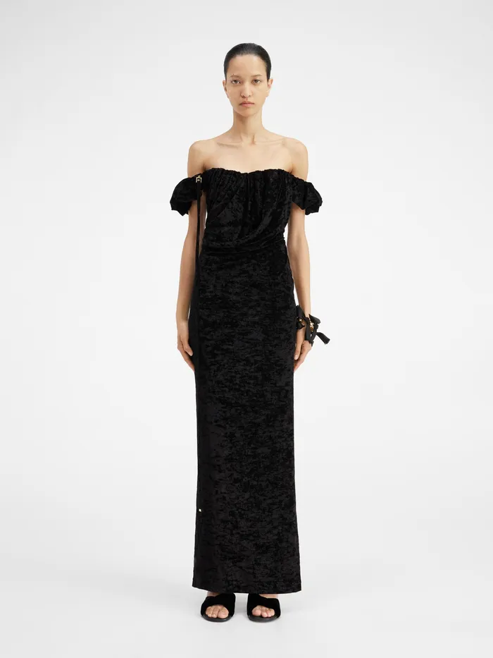 JACQUEMUS Dresses and Skirts Long Asymetric Draped Dress Black 8211 Women