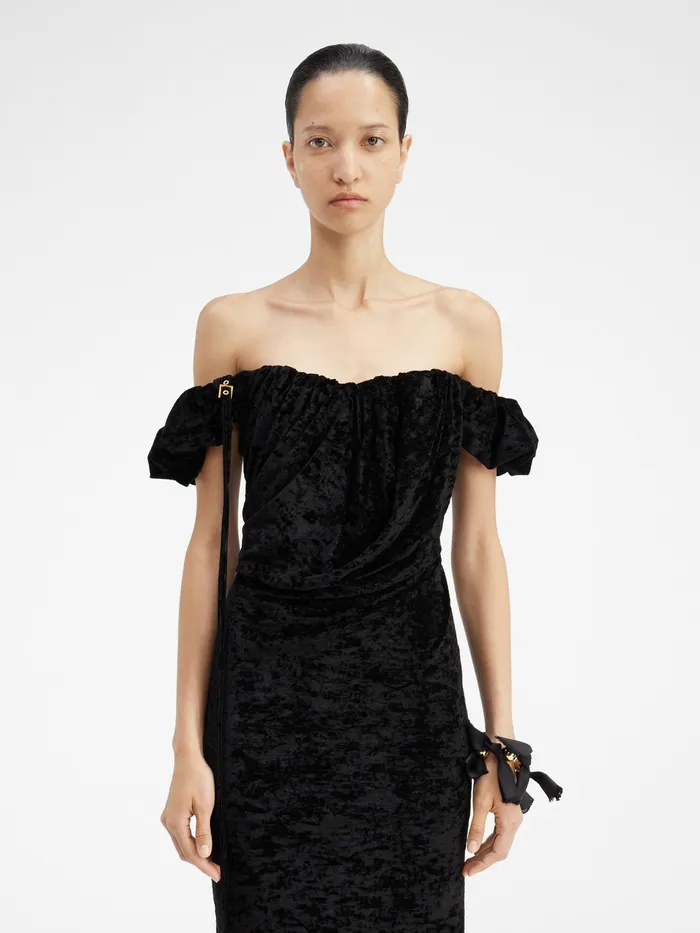 JACQUEMUS Dresses and Skirts Long Asymetric Draped Dress Black 8211 Women