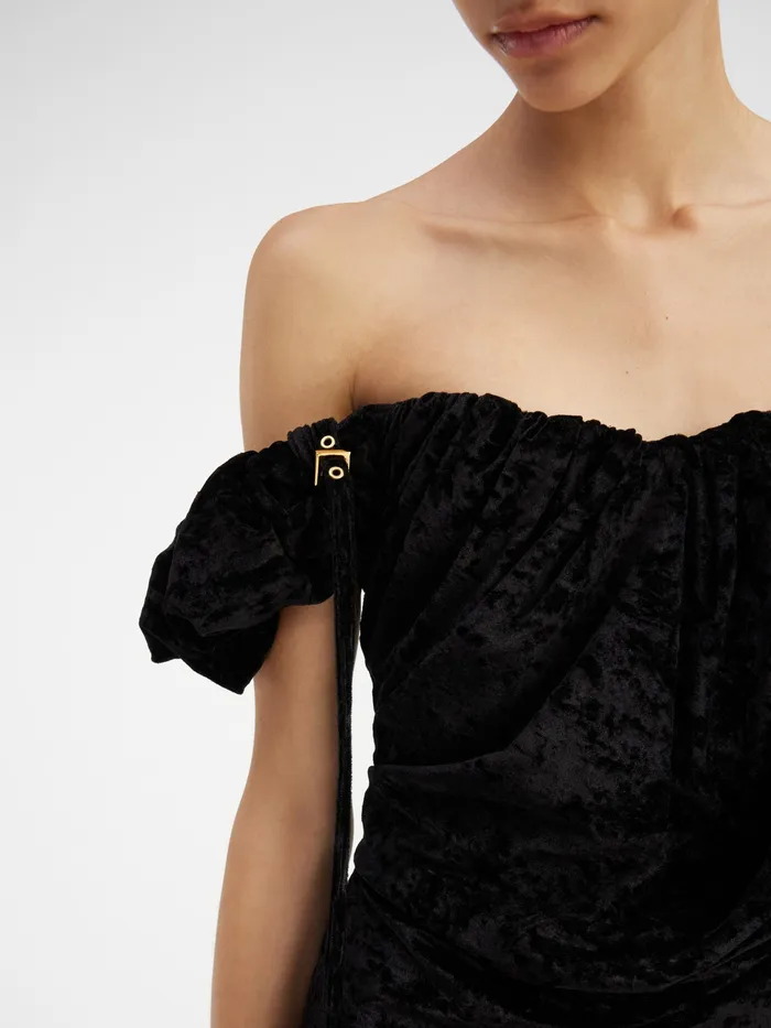 JACQUEMUS Dresses and Skirts Long Asymetric Draped Dress Black 8211 Women