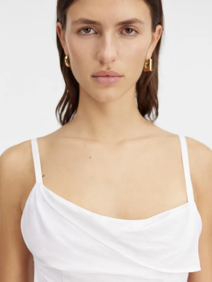JACQUEMUS Dresses and Skirts Long Asymmetric Draped Dress White 8211 Women
