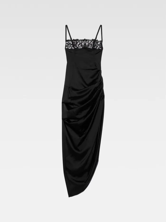 JACQUEMUS Dresses and Skirts Long Asymmetric Lingerie Dress Black 8211 Women