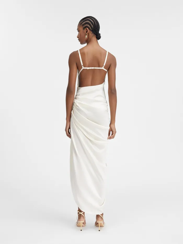 JACQUEMUS Dresses and Skirts Long Asymmetric Lingerie Dress Offwhite 8211 Women