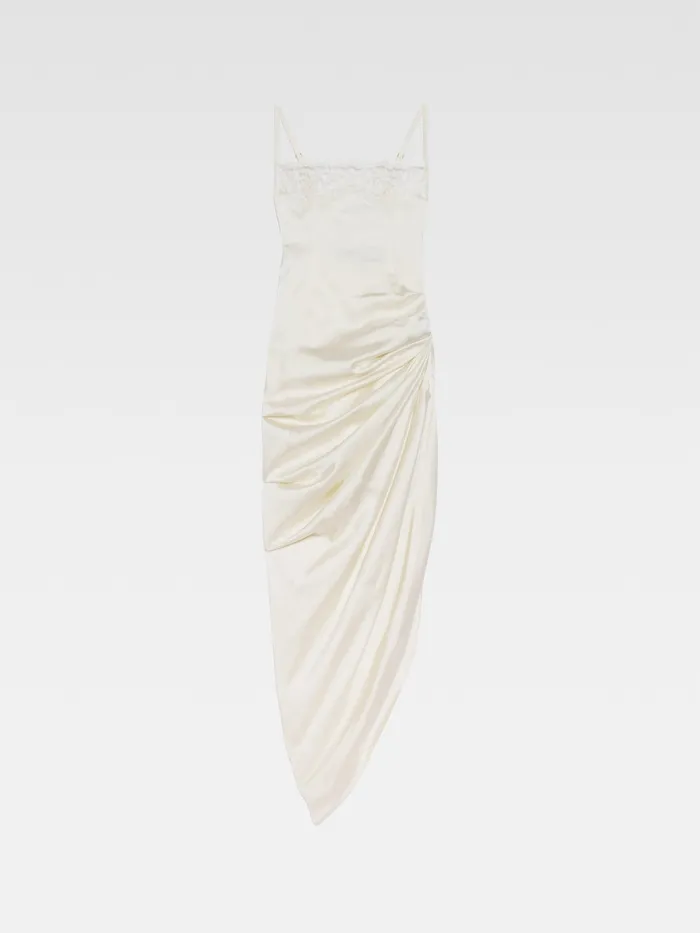 JACQUEMUS Dresses and Skirts Long Asymmetric Lingerie Dress Offwhite 8211 Women