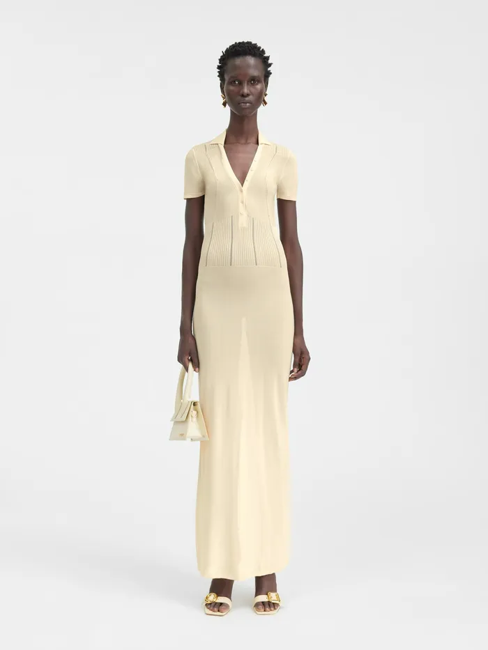 JACQUEMUS Dresses and Skirts Long Polo Dress Light Yellow 8211 Women
