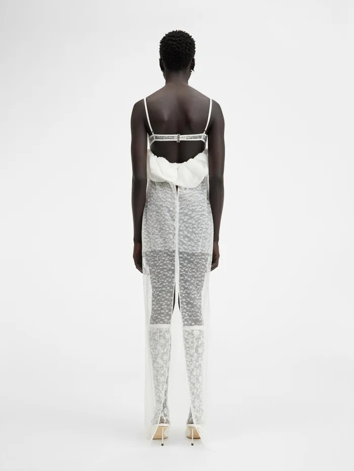 JACQUEMUS Dresses and Skirts Long Ribbon Neglig Dress White 8211 Women