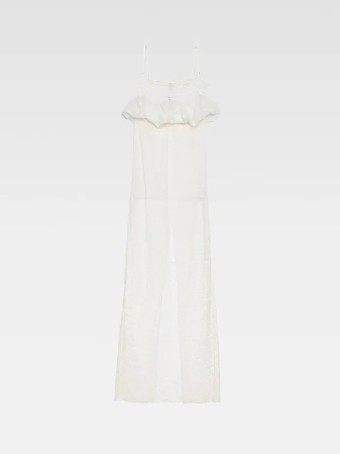 JACQUEMUS Dresses and Skirts Long Ribbon Neglig Dress White 8211 Women