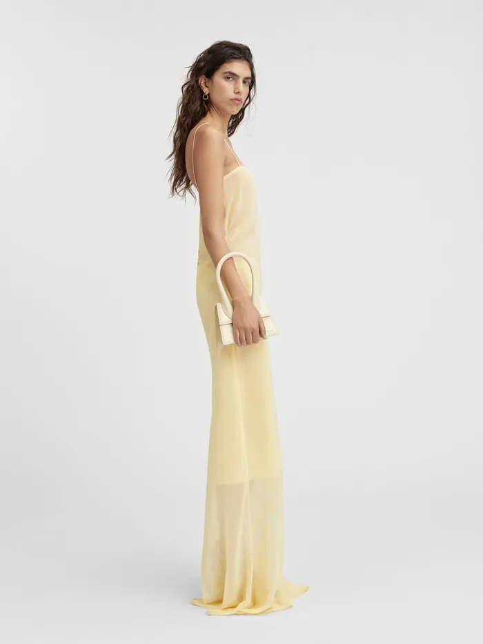 JACQUEMUS Dresses and Skirts Long Sheer Dress Pale Yellow 8211 Women