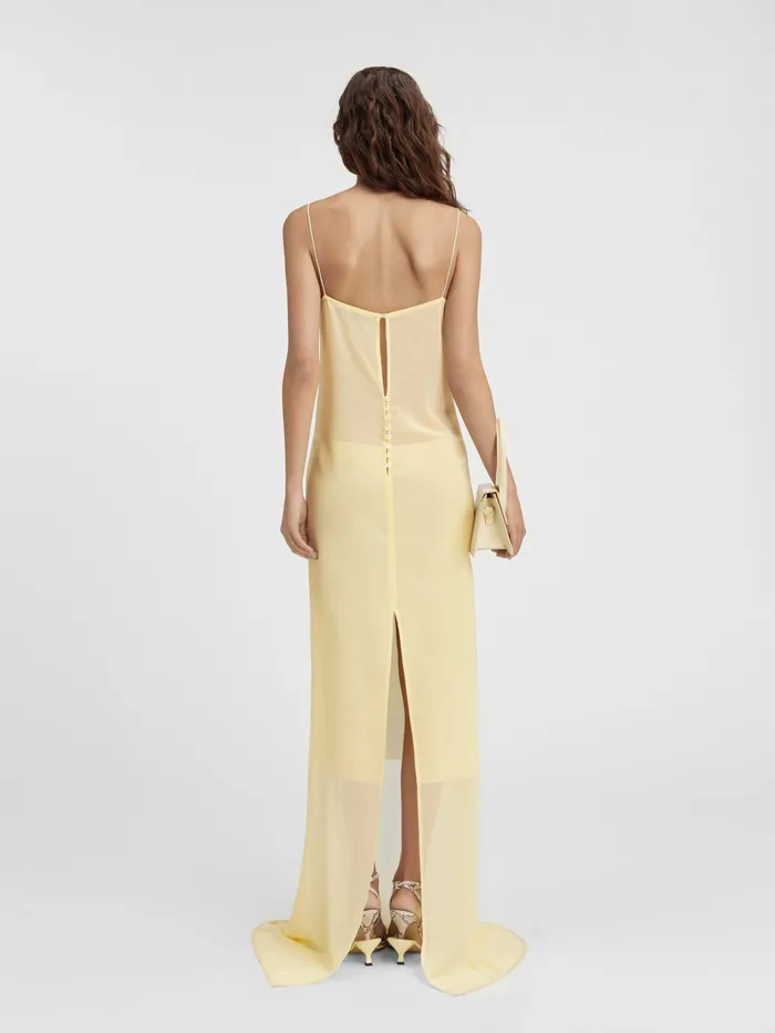 JACQUEMUS Dresses and Skirts Long Sheer Dress Pale Yellow 8211 Women