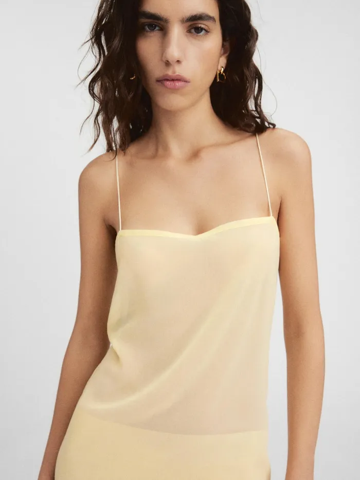 JACQUEMUS Dresses and Skirts Long Sheer Dress Pale Yellow 8211 Women