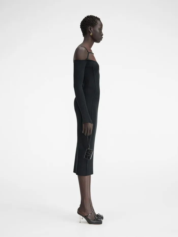 JACQUEMUS Dresses and Skirts Long Sleeve Lingerie Dress Black 8211 Women