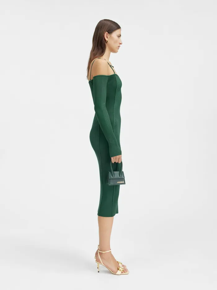 JACQUEMUS Dresses and Skirts Long Sleeve Lingerie Dress Dark Green 8211 Women