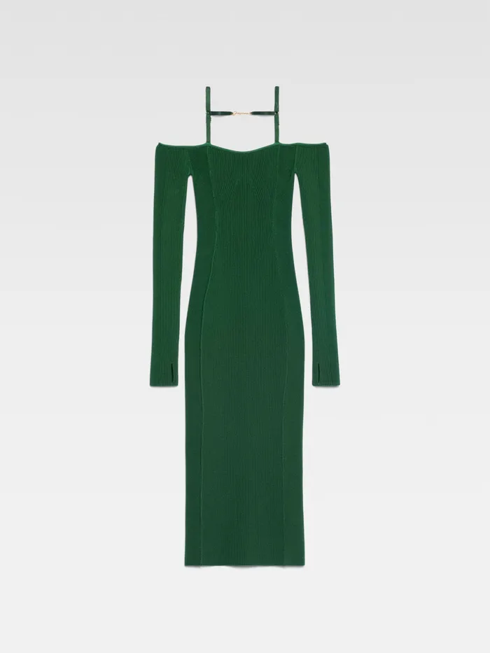 JACQUEMUS Dresses and Skirts Long Sleeve Lingerie Dress Dark Green 8211 Women