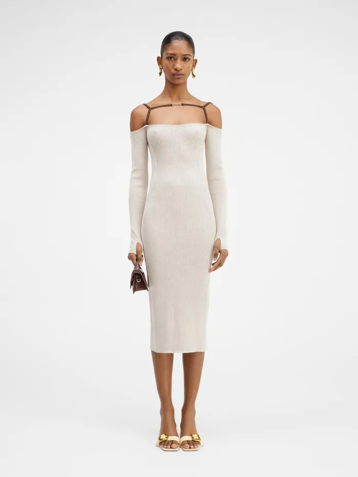 JACQUEMUS Dresses and Skirts Long Sleeve Lingerie Dress Light Brown 8211 Women JACQUEMUS Dresses and Skirts Long Sleeve Lingerie Dress Light Brown 8211 Women