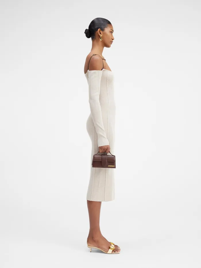 JACQUEMUS Dresses and Skirts Long Sleeve Lingerie Dress Light Brown 8211 Women
