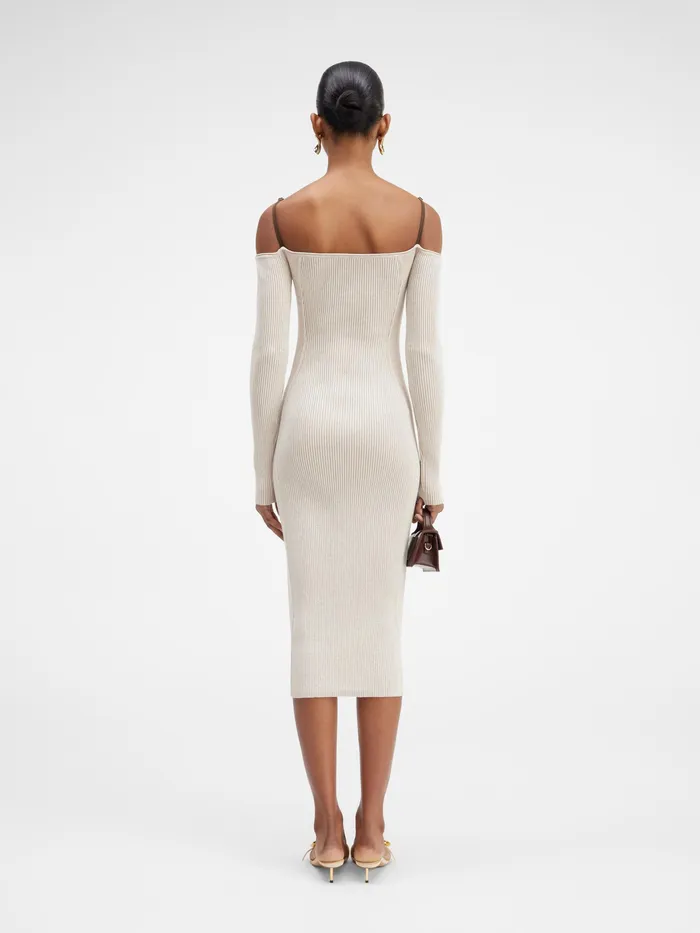 JACQUEMUS Dresses and Skirts Long Sleeve Lingerie Dress Light Brown 8211 Women