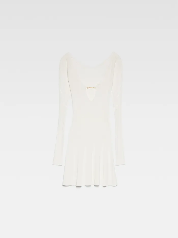 JACQUEMUS Dresses and Skirts Long Sleeve Scalloped Mini Dress Offwhite 8211 Women