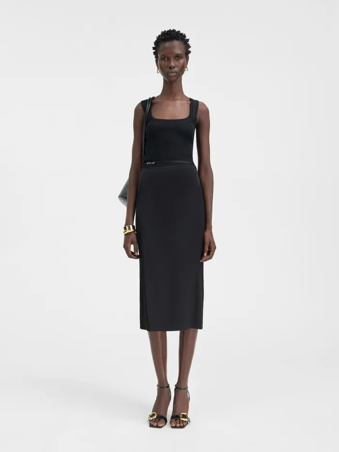 JACQUEMUS Dresses and Skirts Satin Midi Skirt Black 8211 Women