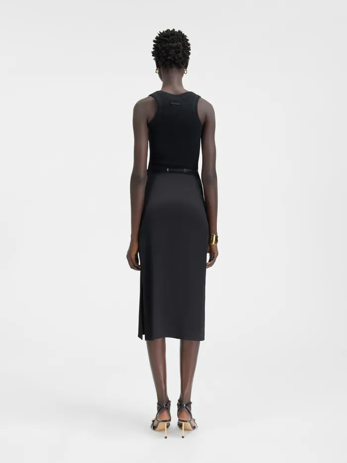 JACQUEMUS Dresses and Skirts Satin Midi Skirt Black 8211 Women