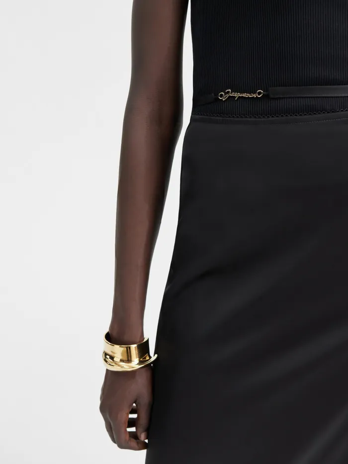 JACQUEMUS Dresses and Skirts Satin Midi Skirt Black 8211 Women