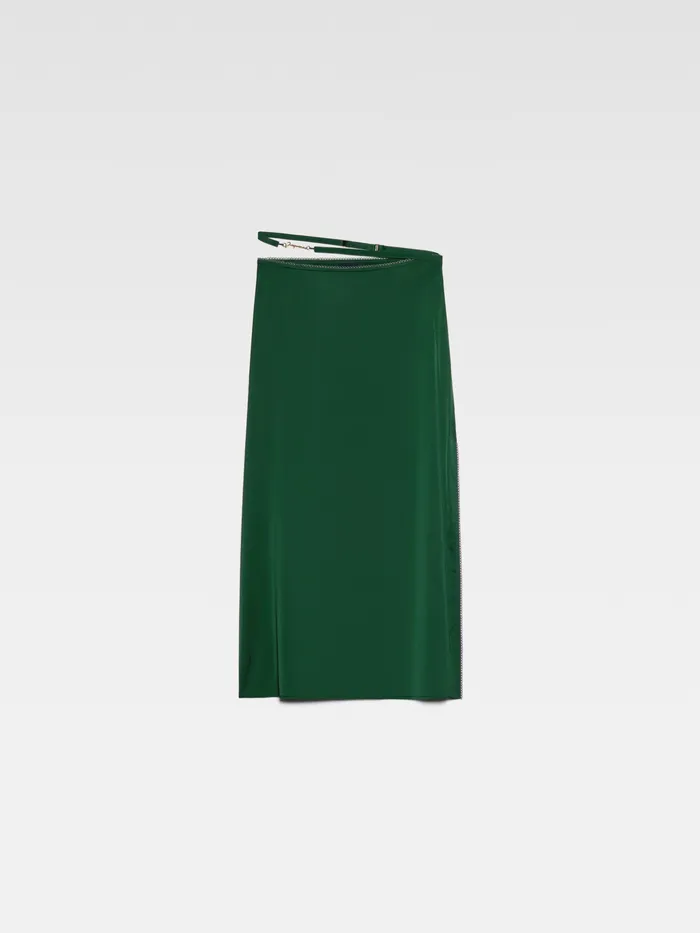 JACQUEMUS Dresses and Skirts Satin Midi Skirt Dark Green 8211 Women