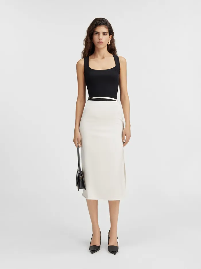 JACQUEMUS Dresses and Skirts Satin Midi Skirt Offwhite 8211 Women