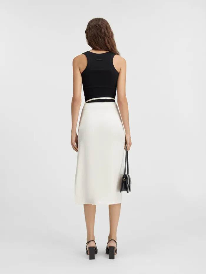 JACQUEMUS Dresses and Skirts Satin Midi Skirt Offwhite 8211 Women