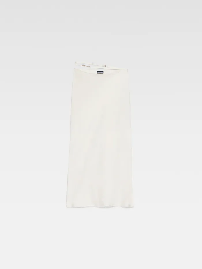 JACQUEMUS Dresses and Skirts Satin Midi Skirt Offwhite 8211 Women