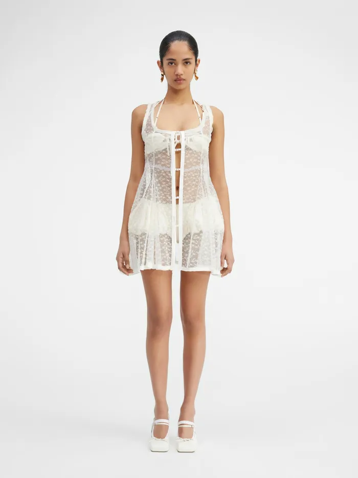 JACQUEMUS Dresses and Skirts Short Ribbon Neglig Dress White 8211 Women