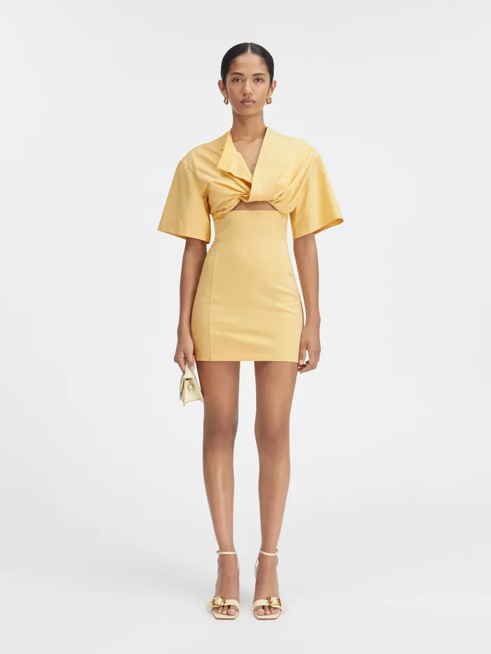 JACQUEMUS Dresses and Skirts Twisted TShirt Mini Dress Beige 8211 Women
