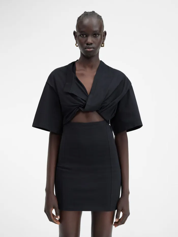 JACQUEMUS Dresses and Skirts Twisted TShirt Mini Dress Black 8211 Women