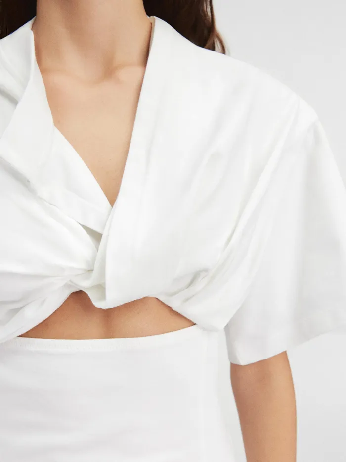 JACQUEMUS Dresses and Skirts Twisted TShirt Mini Dress White 8211 Women