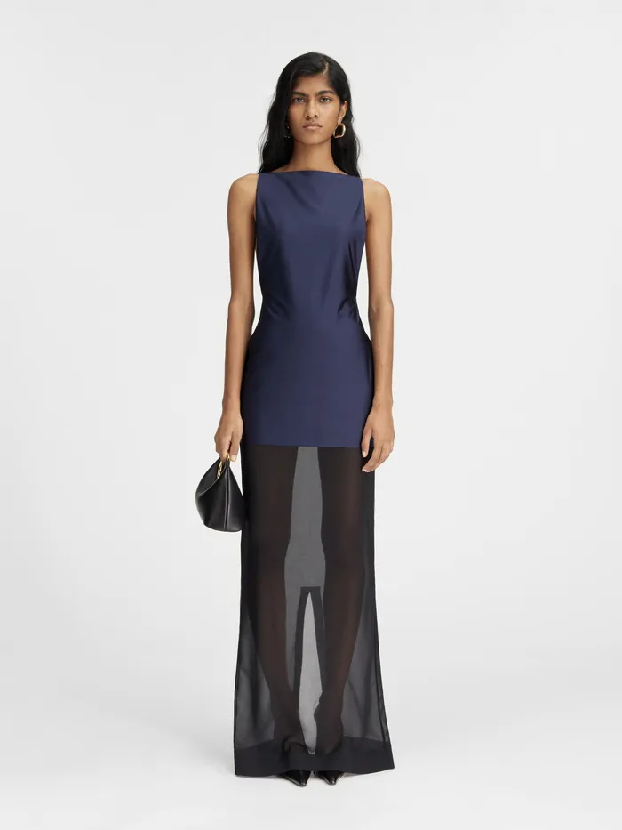 JACQUEMUS Dresses and Skirts TwoTone Long Dress Dark Navy 8211 Women