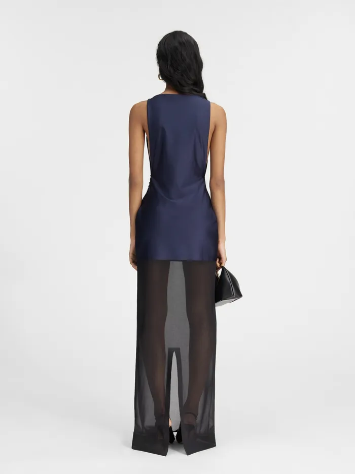 JACQUEMUS Dresses and Skirts TwoTone Long Dress Dark Navy 8211 Women