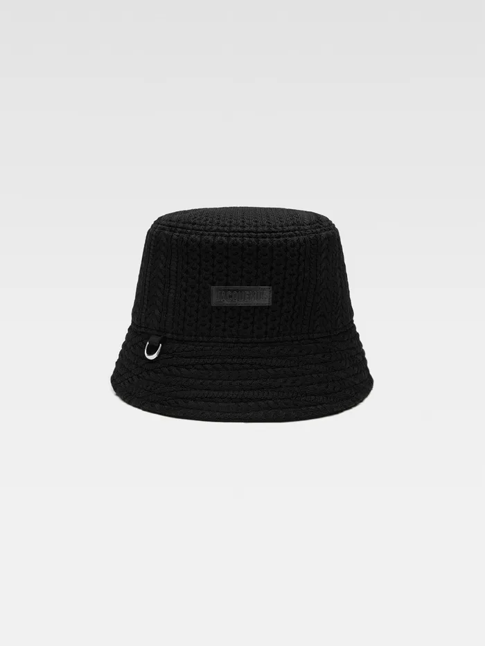 JACQUEMUS Hats Cable Knit Bucket Hat Black 8211 Women