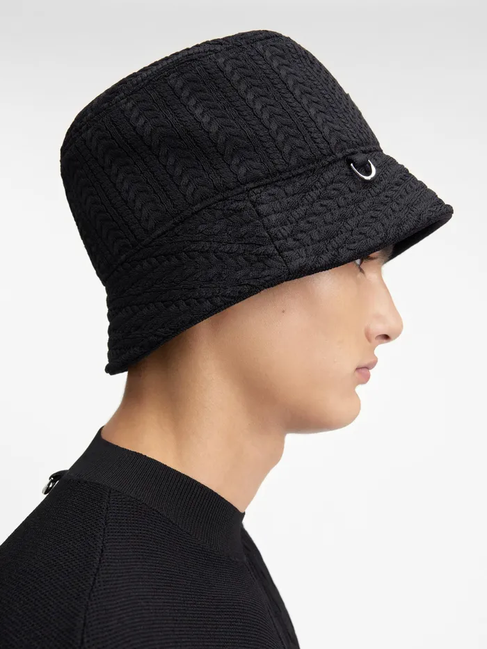 JACQUEMUS Hats Cable Knit Bucket Hat Black 8211 Women