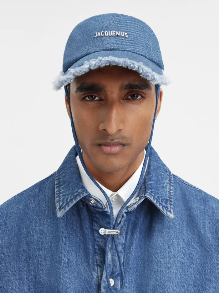 JACQUEMUS Hats Frayed Baseball Cap Blue 8211 Men