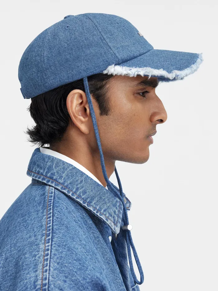 JACQUEMUS Hats Frayed Baseball Cap Blue 8211 Women