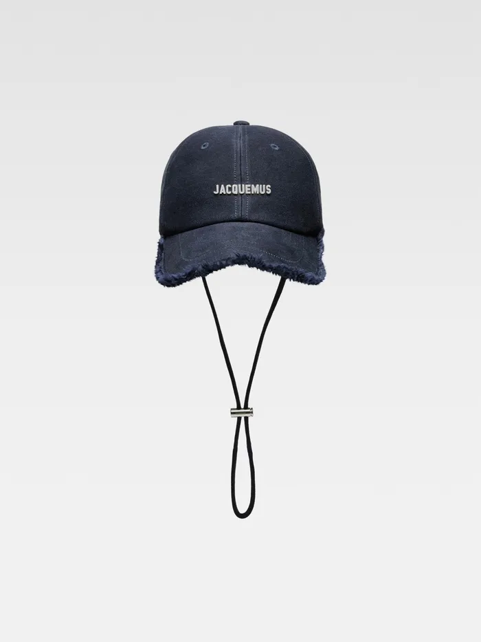 JACQUEMUS Hats Frayed Baseball Cap Dark Navy 8211 Men