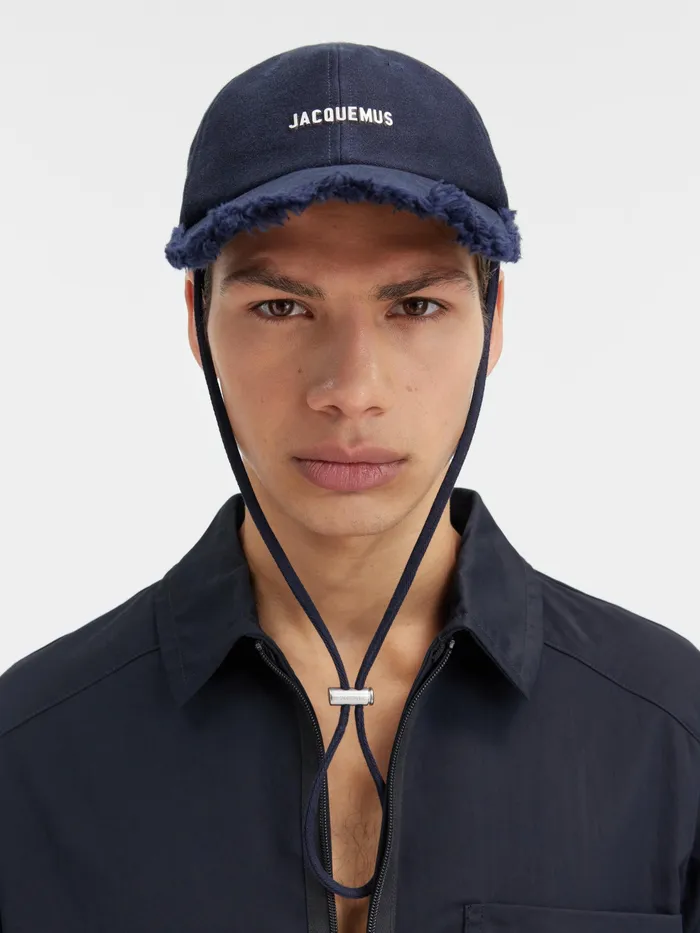JACQUEMUS Hats Frayed Baseball Cap Dark Navy 8211 Men